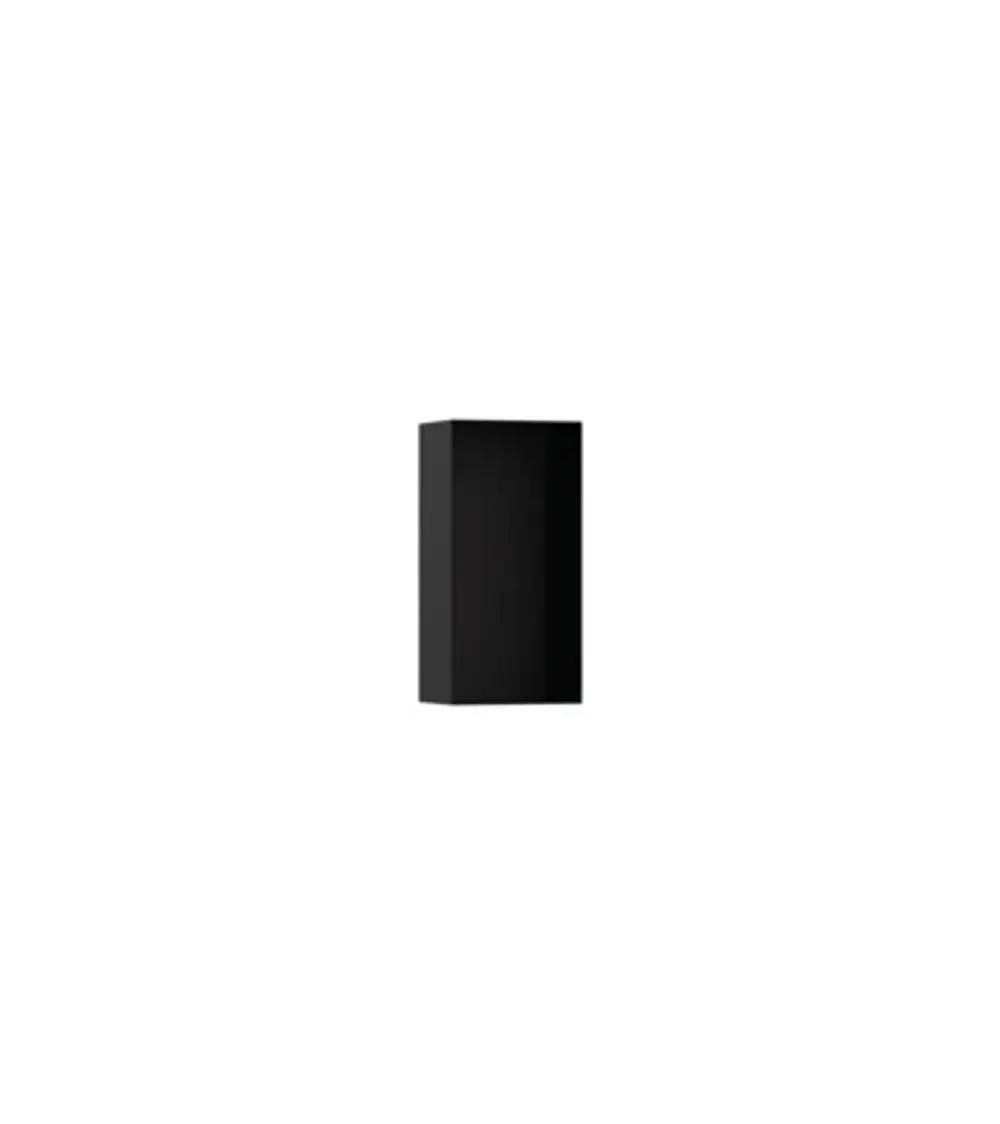Schwarze Wandnische von Hansgrohe, ohne Rahmen, mit minimalistischer Formgebung. Geeignet für die Montage in Badezimmern oder ähnlichen Bereichen.